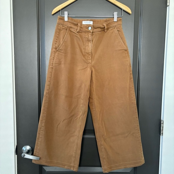 Everlane Straight-Leg Crop Barrel Jean Light Brown Mustard Carpenter Size 6 - Picture 2 of 6